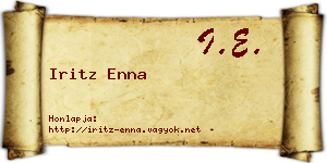 Iritz Enna névjegykártya